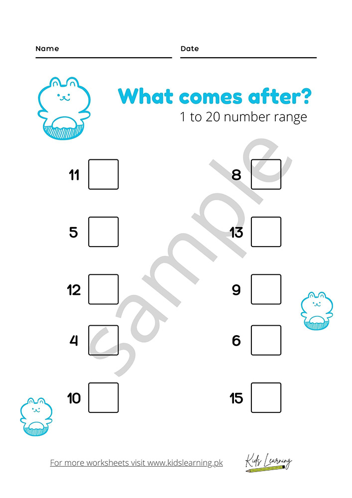 Before And After Numbers Worksheet